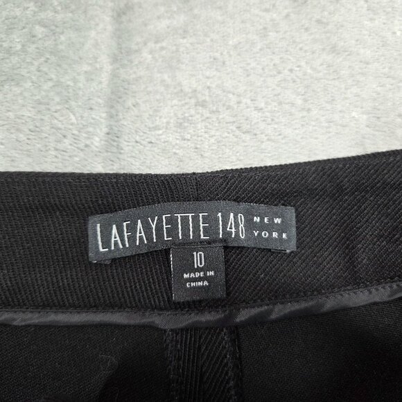 Lafayette 148 Pants Womens 10 Black Stretch Wool Menswear Career Trousers - Picture 2 of 11